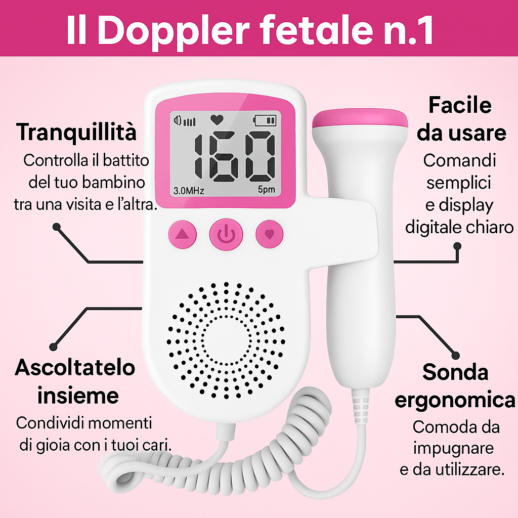 Cardiofrequenzimetro Fetale Doppler (Uso ricreativo, non diagnostico)
